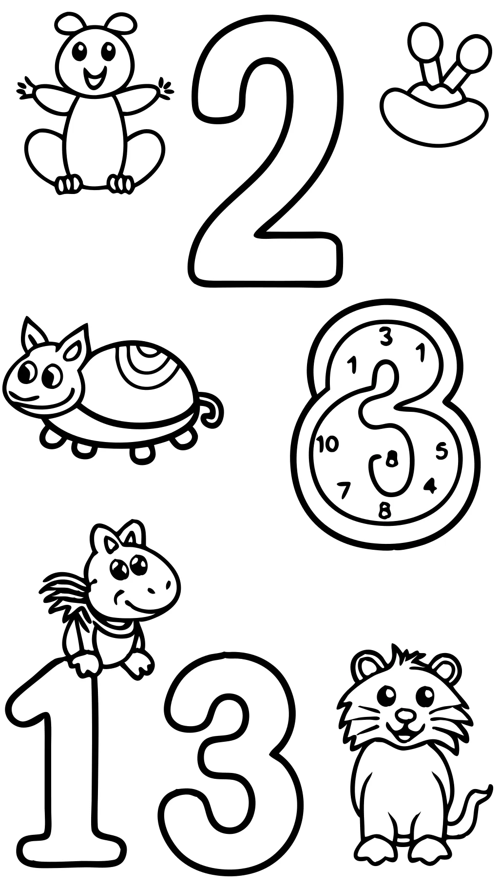 number coloring pages preschool